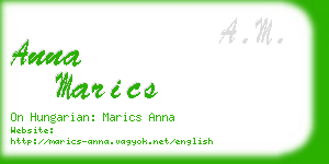 anna marics business card